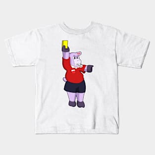 Hippo at Soccer as Referee Kids T-Shirt